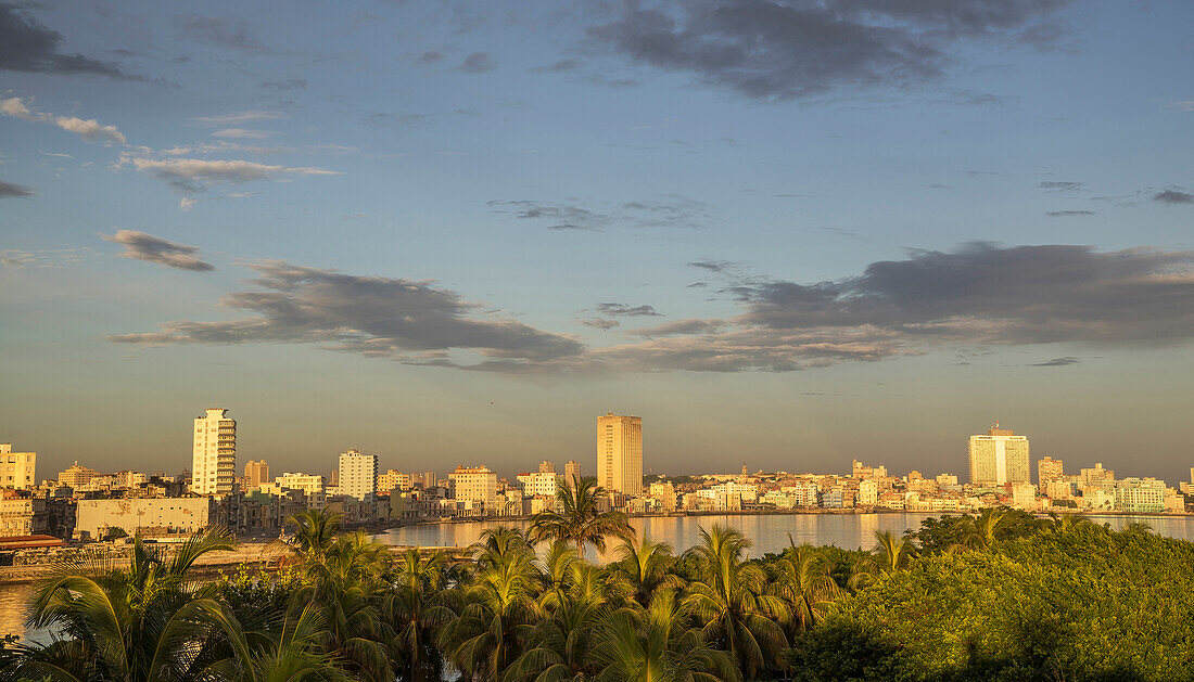 Havana city skyline and cloudy sky, Havana, Cuba