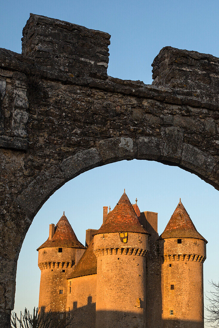 chateau of sarzay, former feudal fortress from the 14th and 15th century, george sand's black valley in the berry (36), france