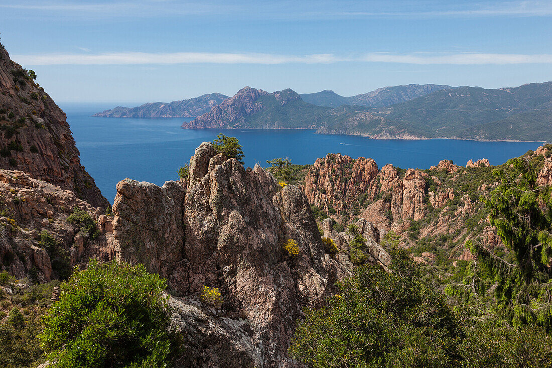 the rocky inlets of piana, scandola nature reserve, gulf of girolata, natural reserve for marine and land species, unesco world heritage site, protected marine area of france, southern corsica (2a), france