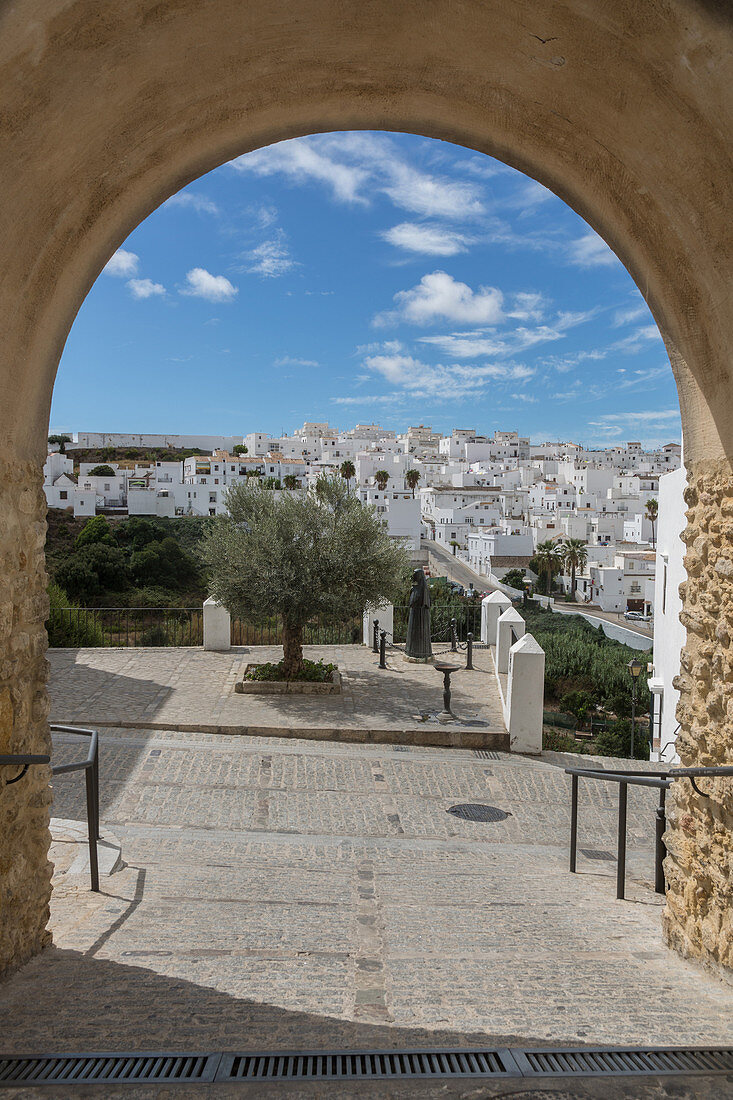 view of vejer de la frontera, costa del sol, the sunny coast, andalusia, spain