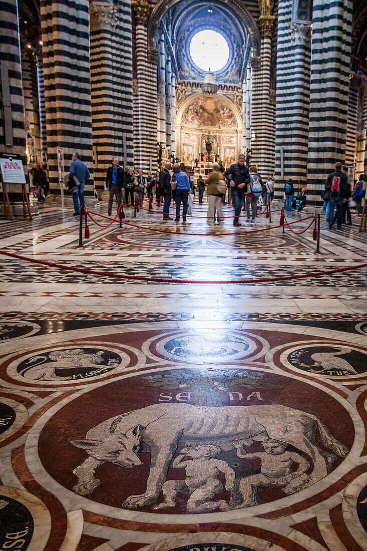 pavement en marbre a l'interieur de la cathedrale notre-dame-de-l'assomption, santa maria assunta, cathedrale de sienne, sienne, italie, union europeenne