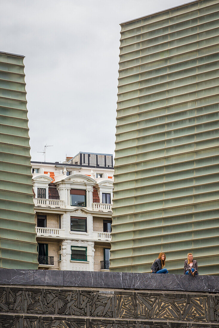 contemporary architecture, kursaal convention center, the kursall cubes, zurriola beach, san sebastian, donostia, basque country, spain