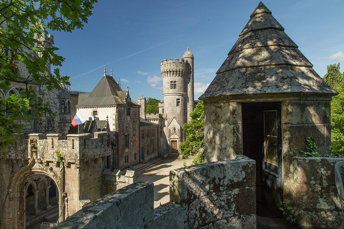 next to the ville close of the concarneau, chateau de keriolet, 13th century architecture and transformed in the 19th century by the  architect joseph bogot, the unusual destiny of the imperial princess zenaide narisckine and the count charles de cheauvea