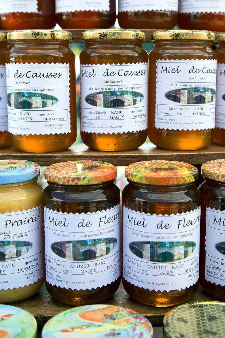 honey from the causses region, (prairie and multi-floral honey), products of the land, gages (12), france
