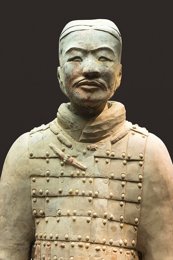 Museum of the Terracotta Warriors, bust of a Cavalryman, Xian, Shaanxi Province, China, Asia