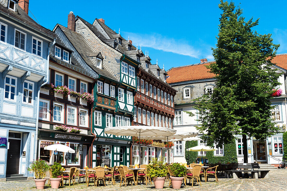Half-timbered houses, Goslar, UNESCO World Heritage Site, Harz, Lower Saxony, Germany, Europe