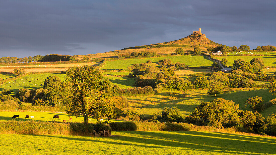 Brentor Church above rolling Dartmoor countryside, Devon, England, United Kingdom, Europe