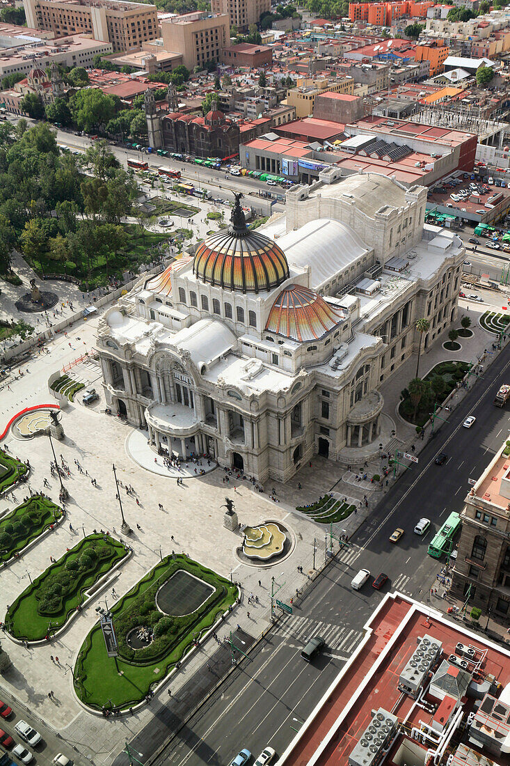High angle view of Palacio de Bellas Artes