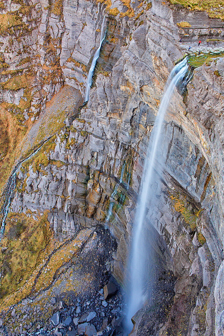 'Salto del Nervion' waterfall, near Osma, in the province of Burgos. The Salto del Nervion is the highest waterfall of Spain, it takes its origin from the confluence of three streams, Iturrigutxi, Ajiturri and Urita. The waterfall forms from temporary run