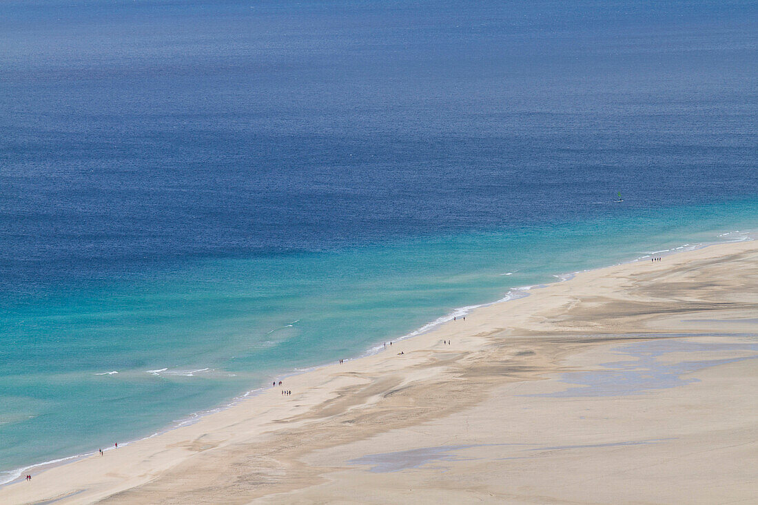 Aerial view of Fuerteventura's famous Sotavento beach.