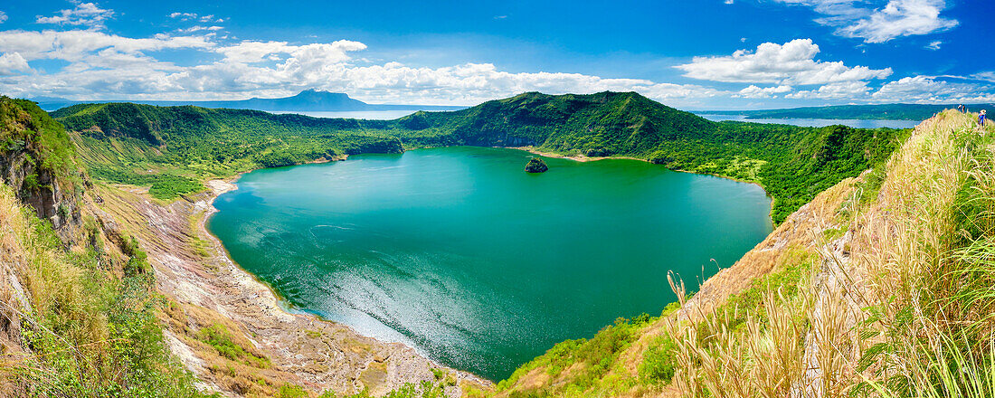 Crater lake of Taal Volcano on Taal Volcano Island, Talisay, Batangas Province, Philippines