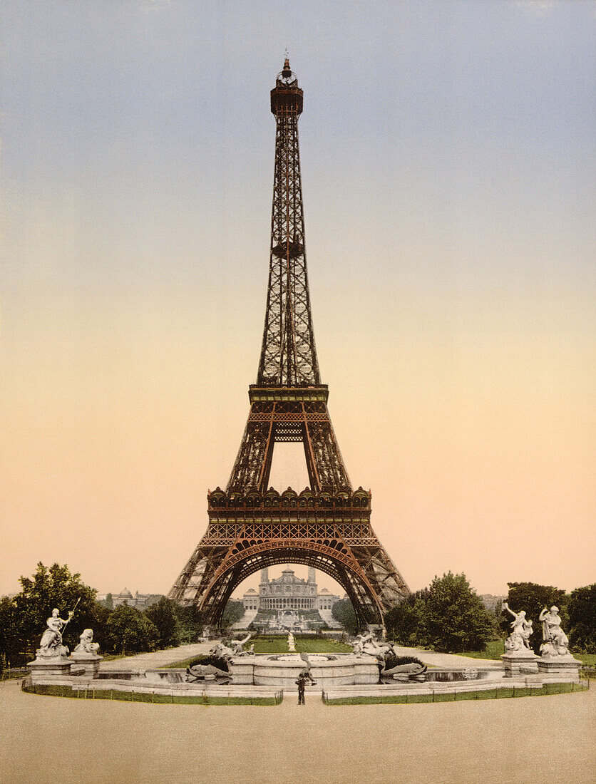 Eiffel Tower, Paris, France, Photochrome Print, circa 1900