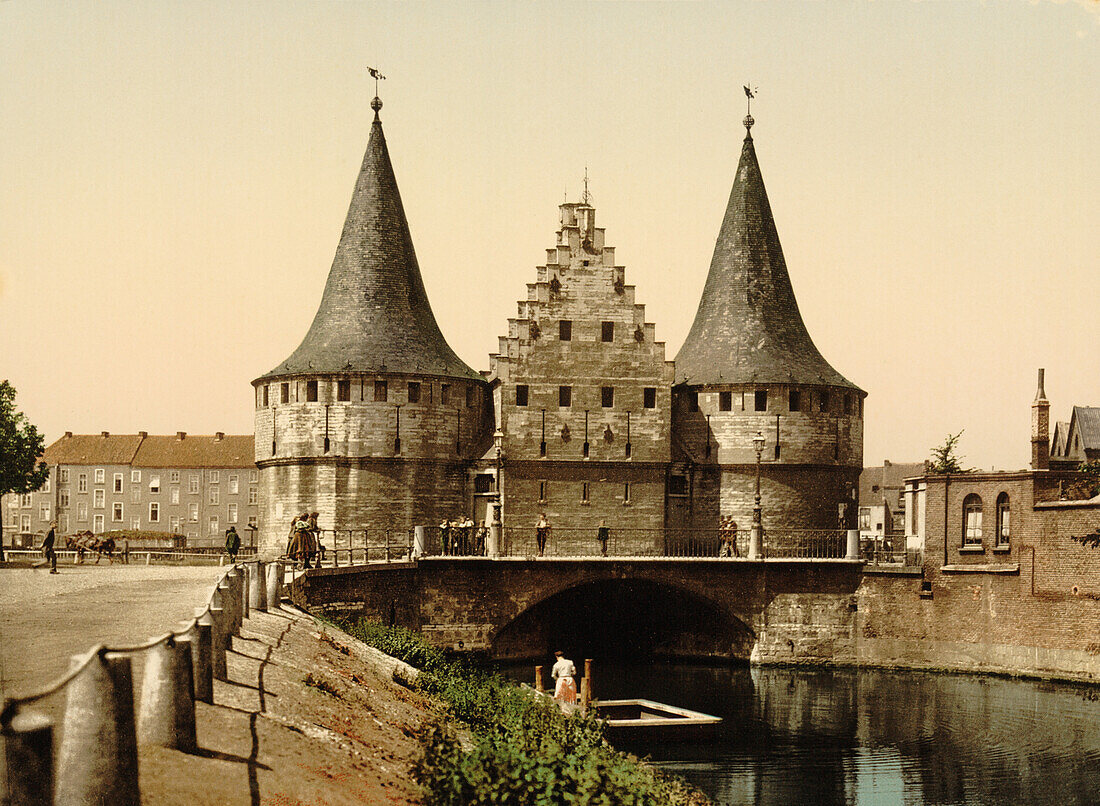 Rabot Gate, Ghent, Belgium, Photochrome Print, circa 1900