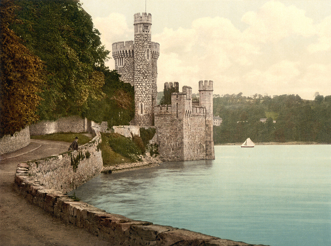 Blackrock Castle, County Cork, Ireland, Photochrome Print, circa 1900