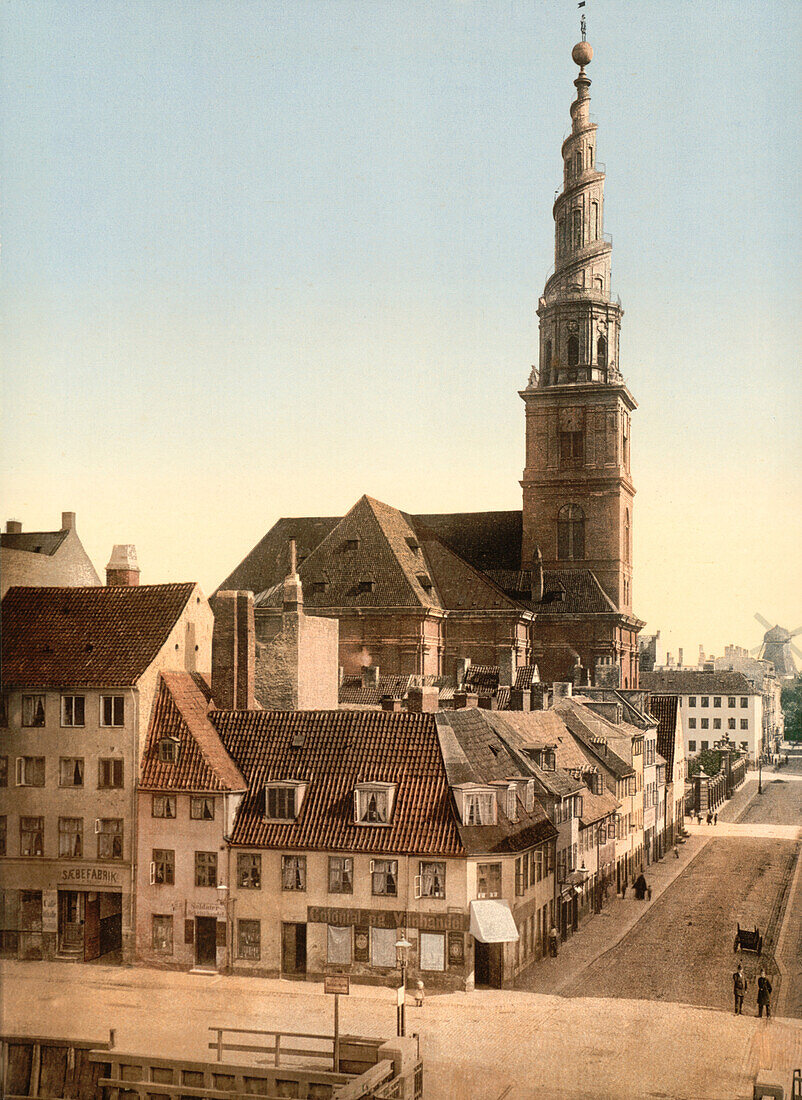 Saviour Church, Copenhagen, Denmark, Photochrome Print, circa 1900