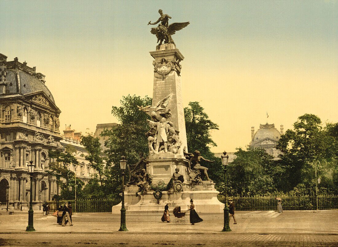 Gambetta's Monument, Paris, France, Photochrome Print, circa 1901