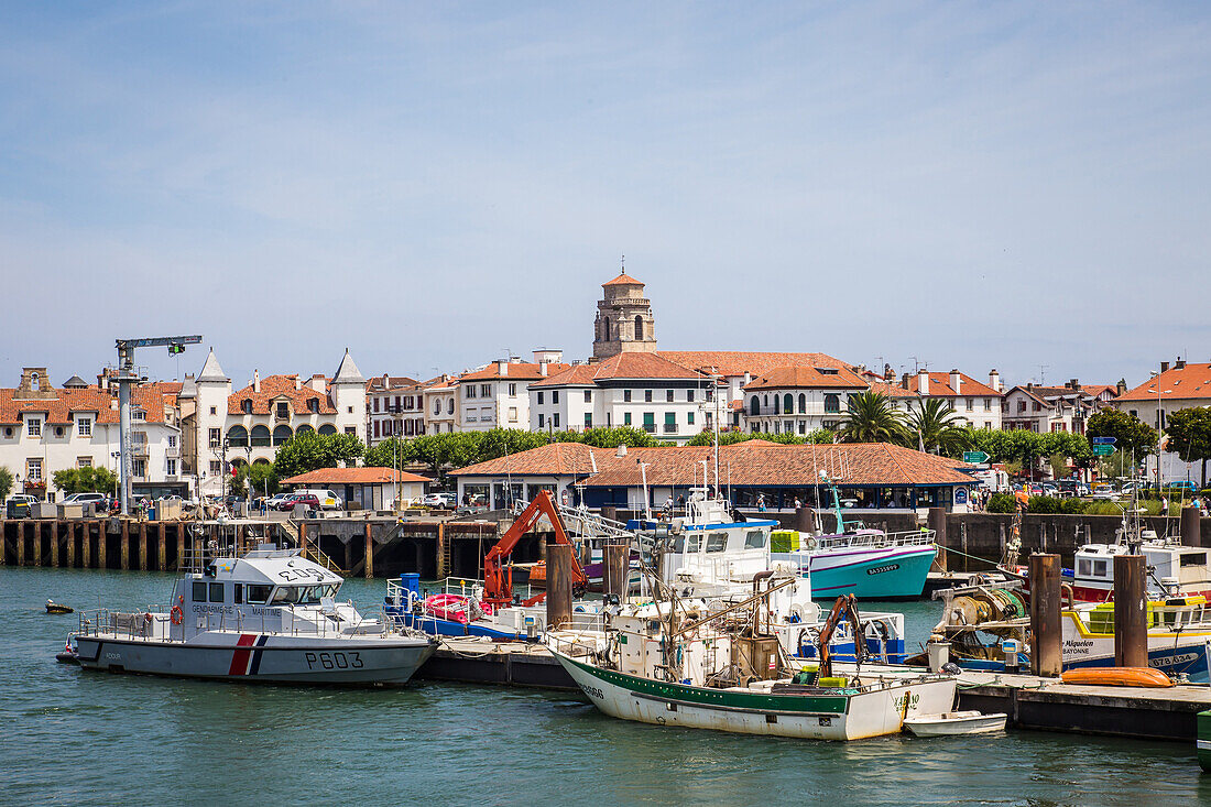 port and city of saint jean de luz, church, (64) pyrenees-atlantiques, aquitaine