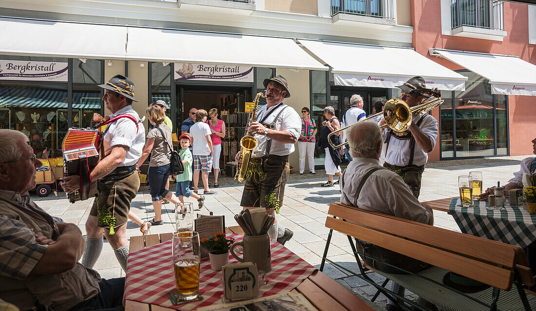 Local band walking in the street Berchtesgaden, Bavaria, Germany