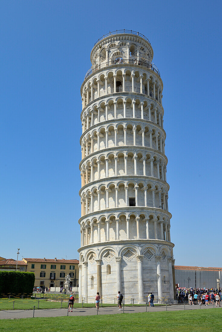 Leaning Tower Torre Pendente, Piazza del Duomo Cathedral Square, Square of Miracles, UNESCO World Heritage Site, Pisa, Tuscany, Italy, Europe