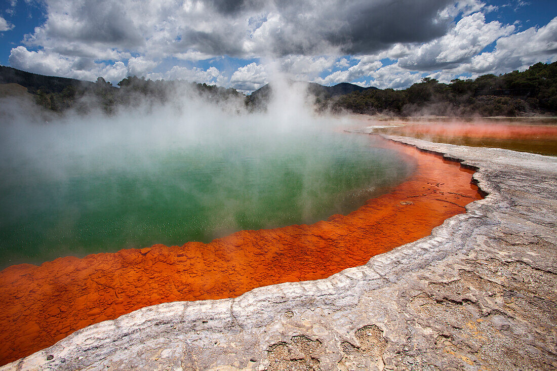 Champagne Pool, hot springs, Waiotapu Goethermal Wonderland, Rotorua, New Zealand, Oceania