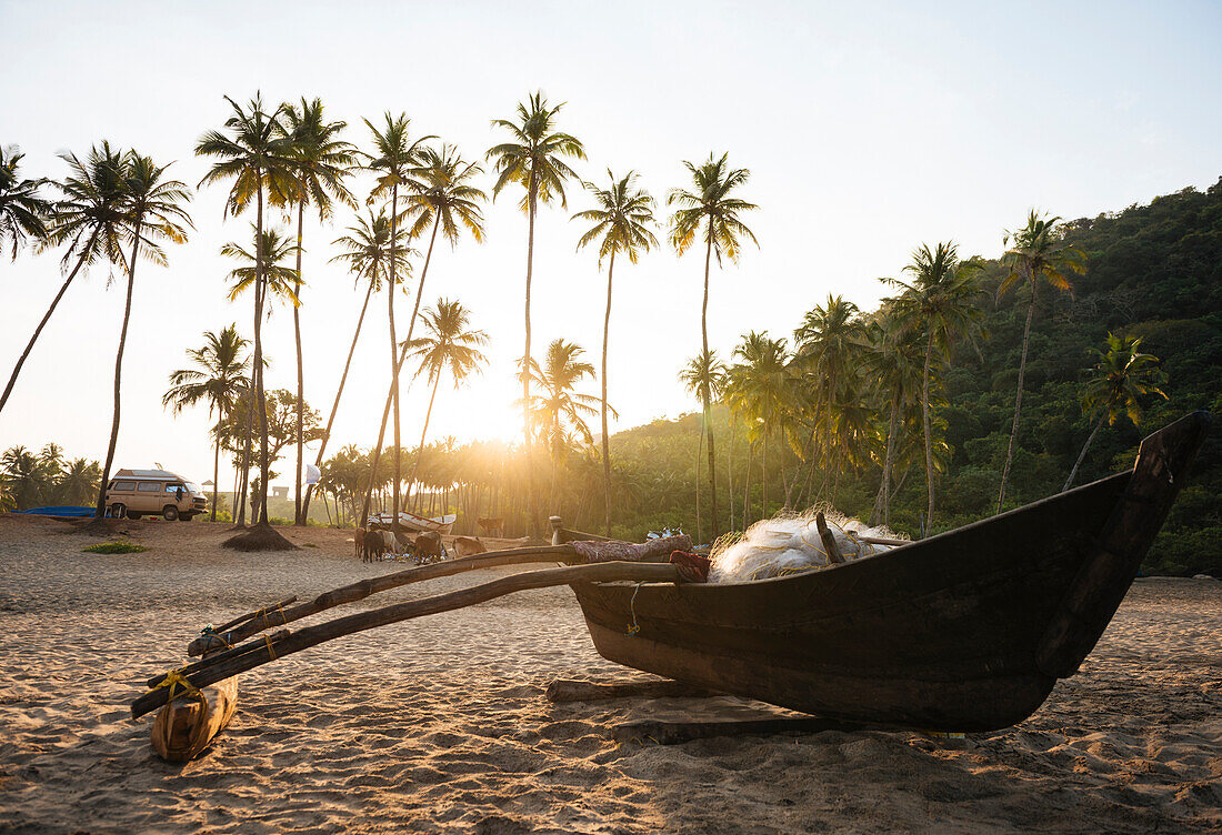 Dawn light at Agonda beach, Goa, India, South Asia