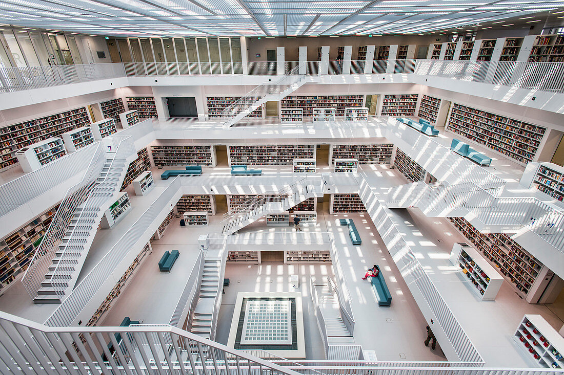 city libary of Stuttgart, Baden Wuerttemberg, south Germany, Germany