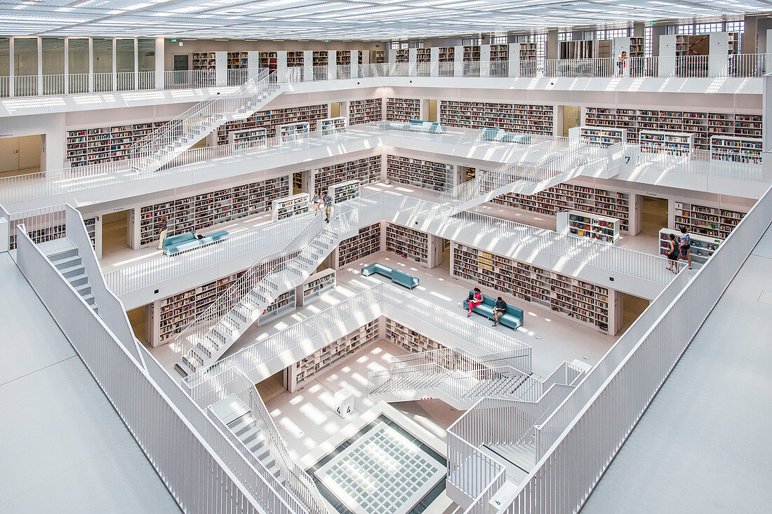 city libary of Stuttgart, Baden Wuerttemberg, south Germany, Germany