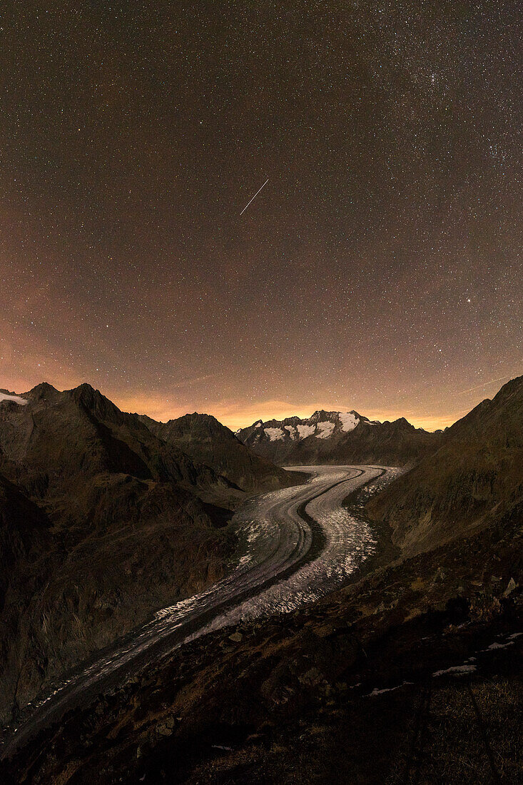 Great Aletsch Glacier, Bernese Alps, canton of Valais, Switzerland
