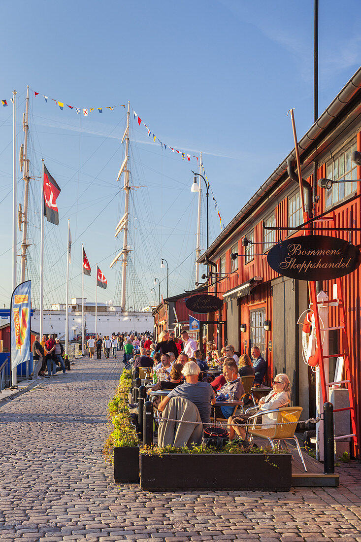 Cafe Bommen in the harbour Lilla Bommen, Gothenburg, Bohuslän,  Götaland, Västra Götalands län, South Sweden, Sweden, Scandinavia, Northern Europe, Europe