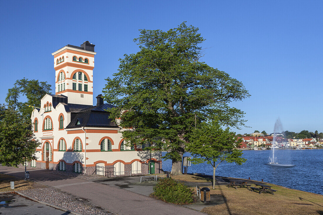 Altes Warmbadehaus in Västervik, Kalmar län, Småland, Südschweden, Schweden, Skandinavien, Nordeuropa, Europa