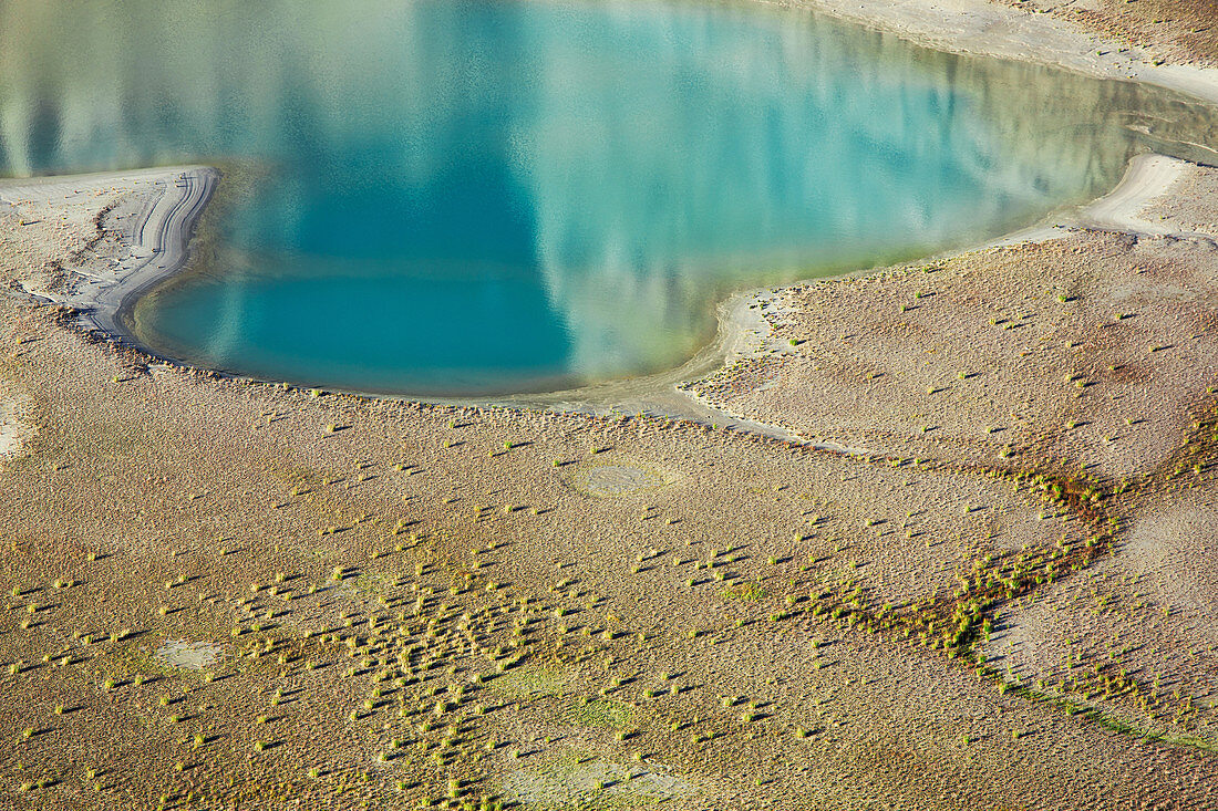 Lake Sandersee located at the end of the Pasterze Glacier, beneath the Grossglockner, Hohe Tauern mountain range, Austria