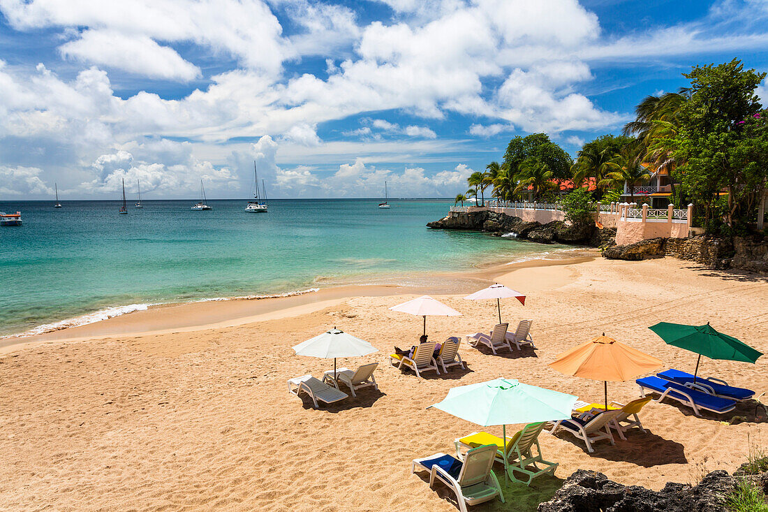 Sandy beach Store Bay, Tobago, West Indies, South America