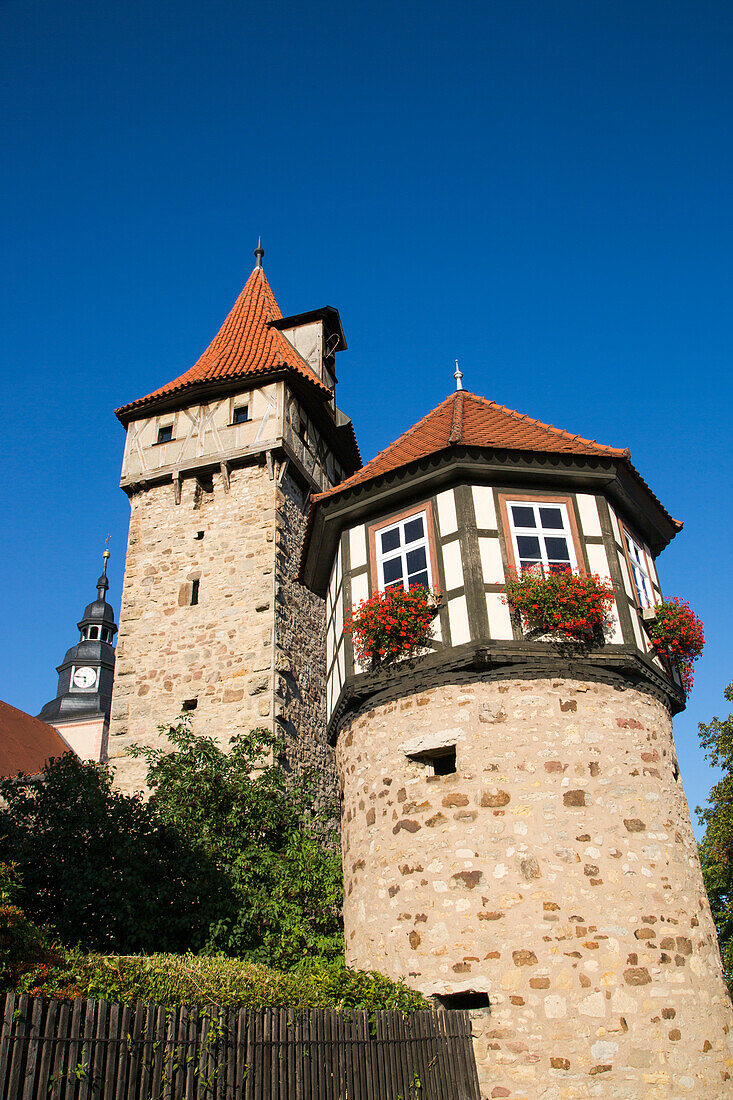 Tower of Kirchenburg fortified church in Altstadt old town