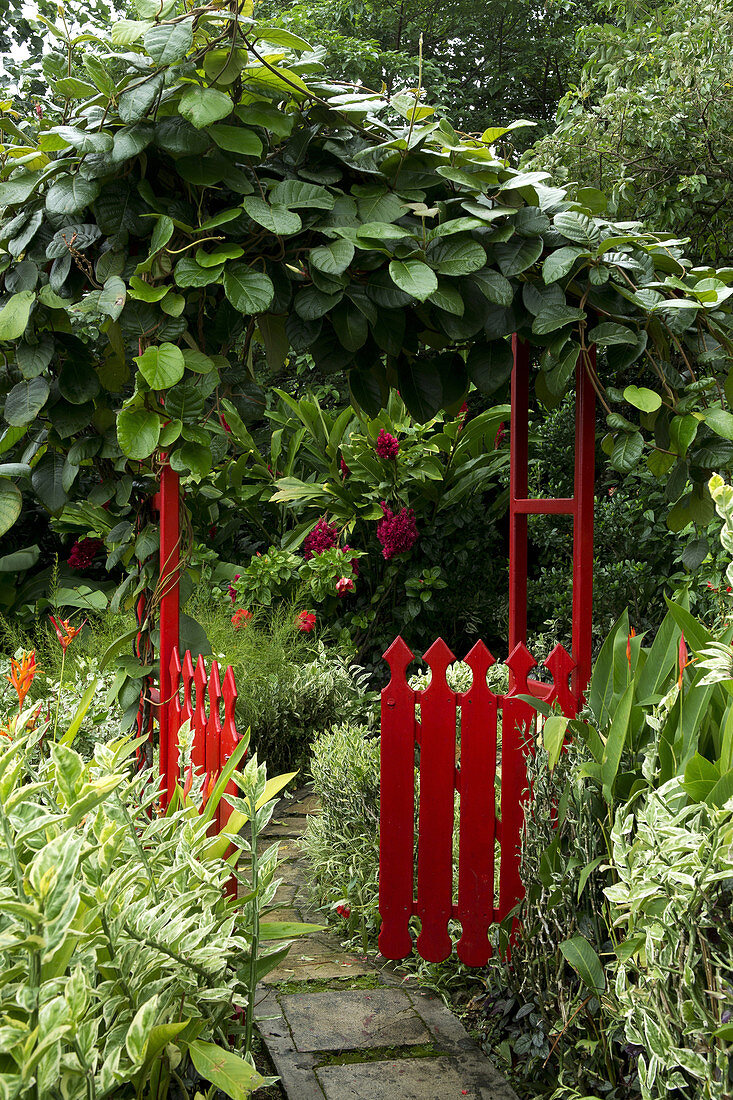 ornamental gate at The Summit, a tropical garden near Port Vila