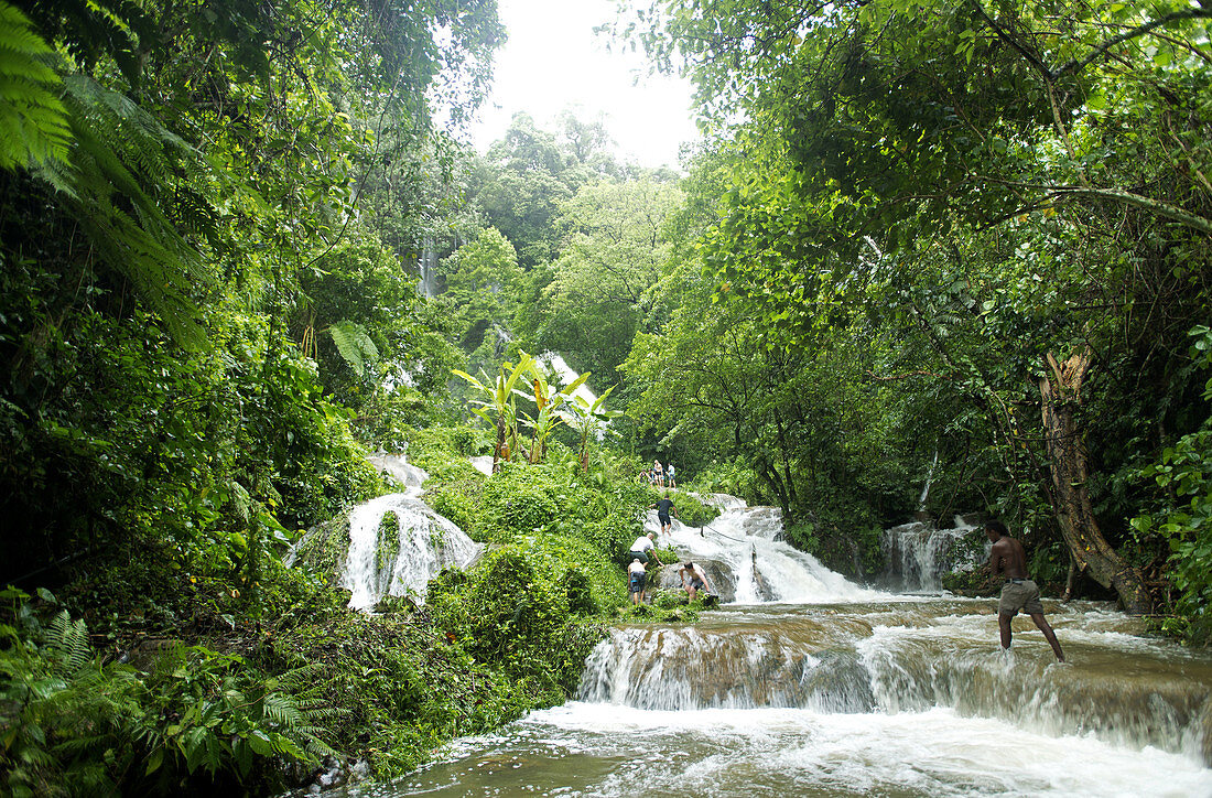 The tumbling waters of the Mele Cascades on the island of Efate