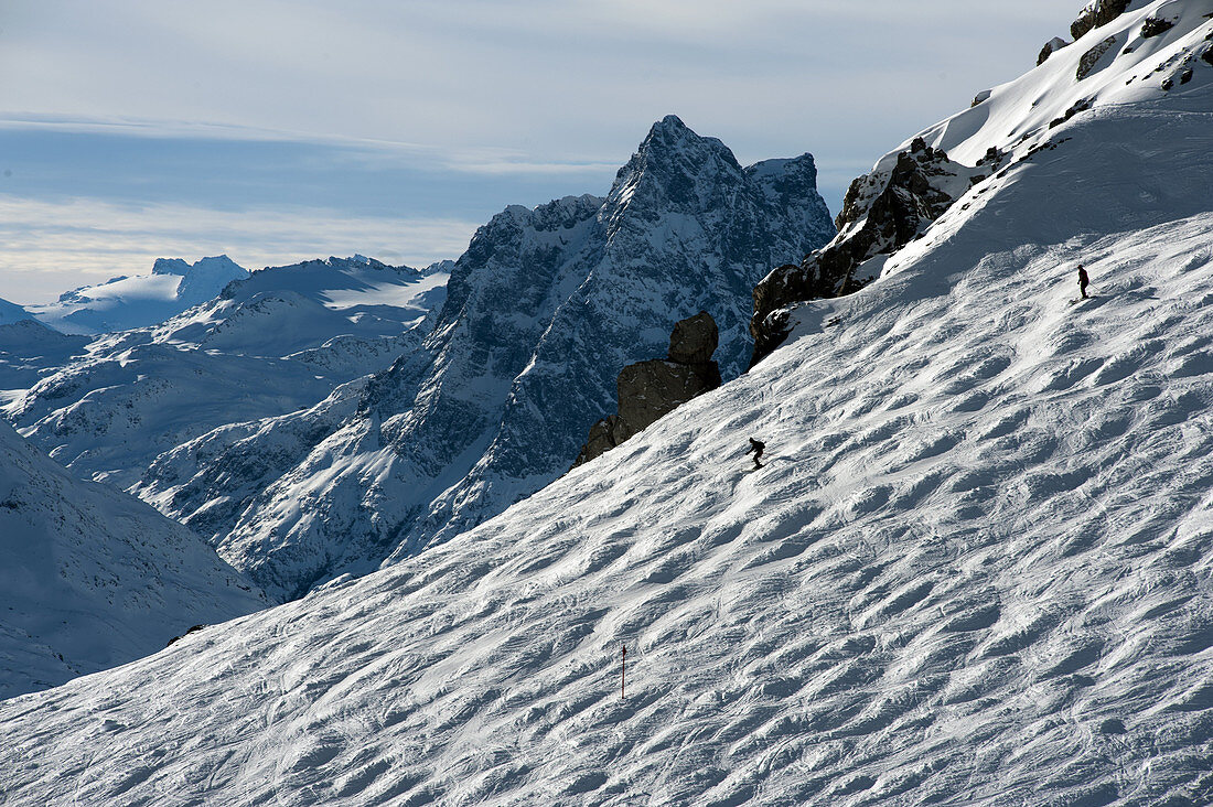 Playground for advanced skiers, the moguls below Galzig mountain