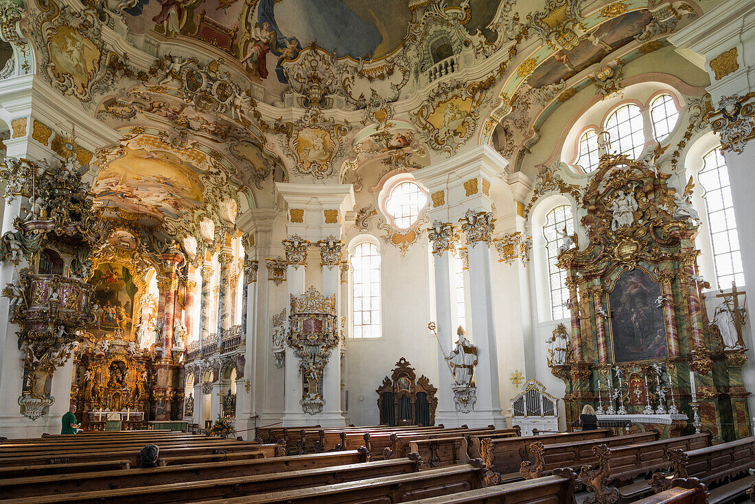 Wieskirche, UNESCO-Weltkulturerbe, Wies, Gemeinde Steingaden, Pfaffenwinkel, Oberbayern, Bayern, Deutschland