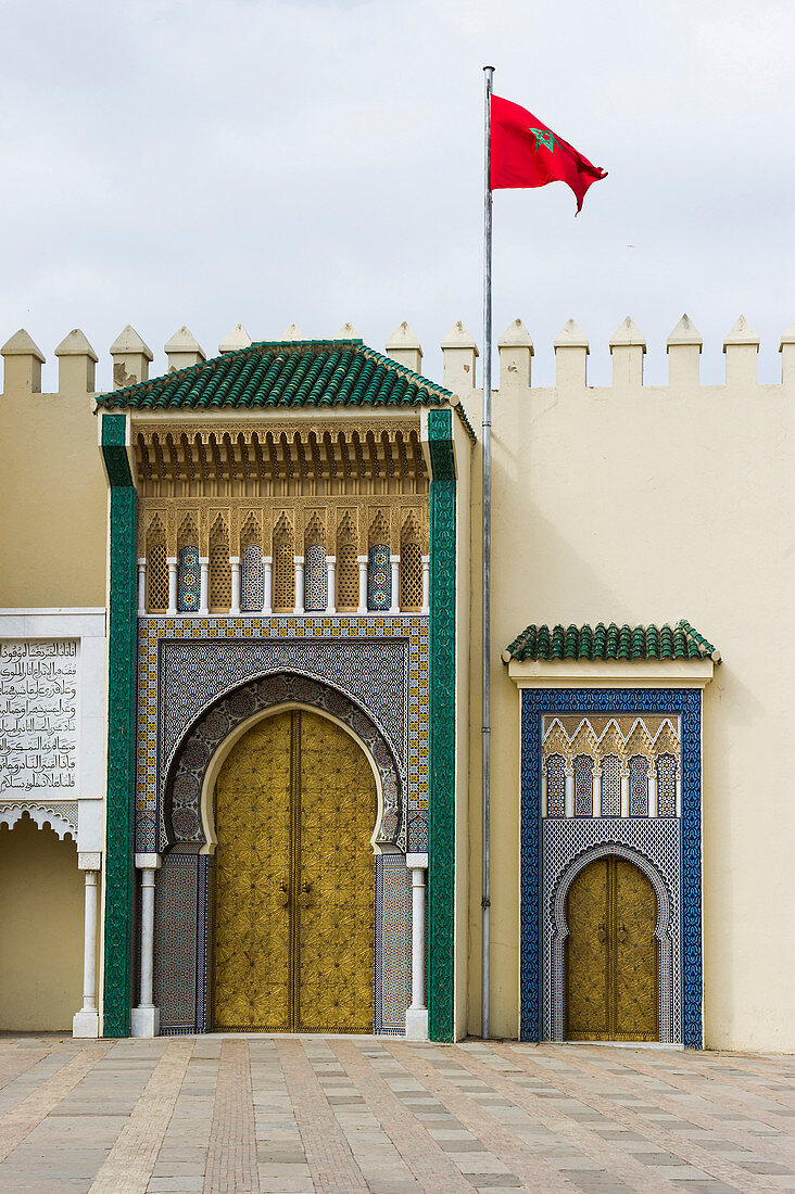 Eingangstor zum Königspalast, Dar el Makhzen,  Fès, Marokko