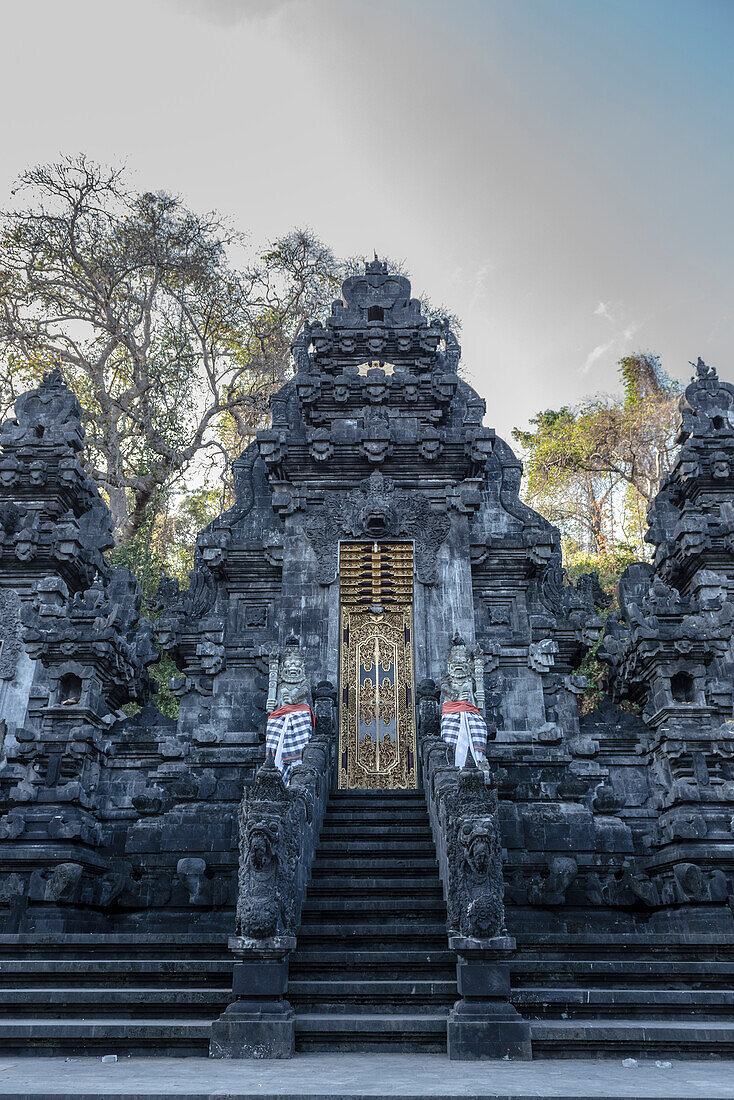 Ornate Balinese temple entrance, near Padangbay, Bali, Indonesia