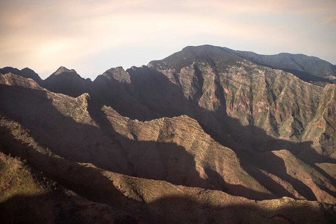 mountaineous landscape around National Park Parque Nacional de Garajonay, La Gomera, Canary Islands, Spain