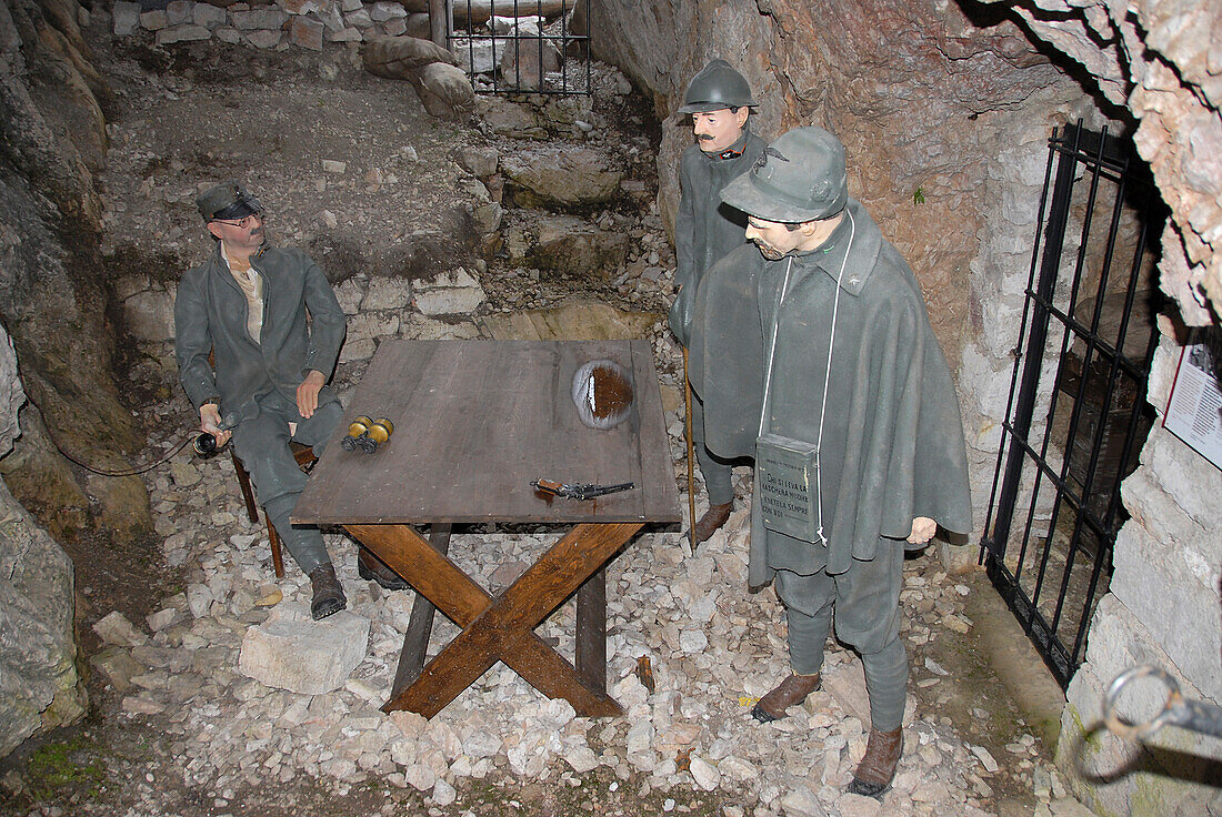 Dolomites, Veneto, Italy. In the war museum near the Cinque Torri