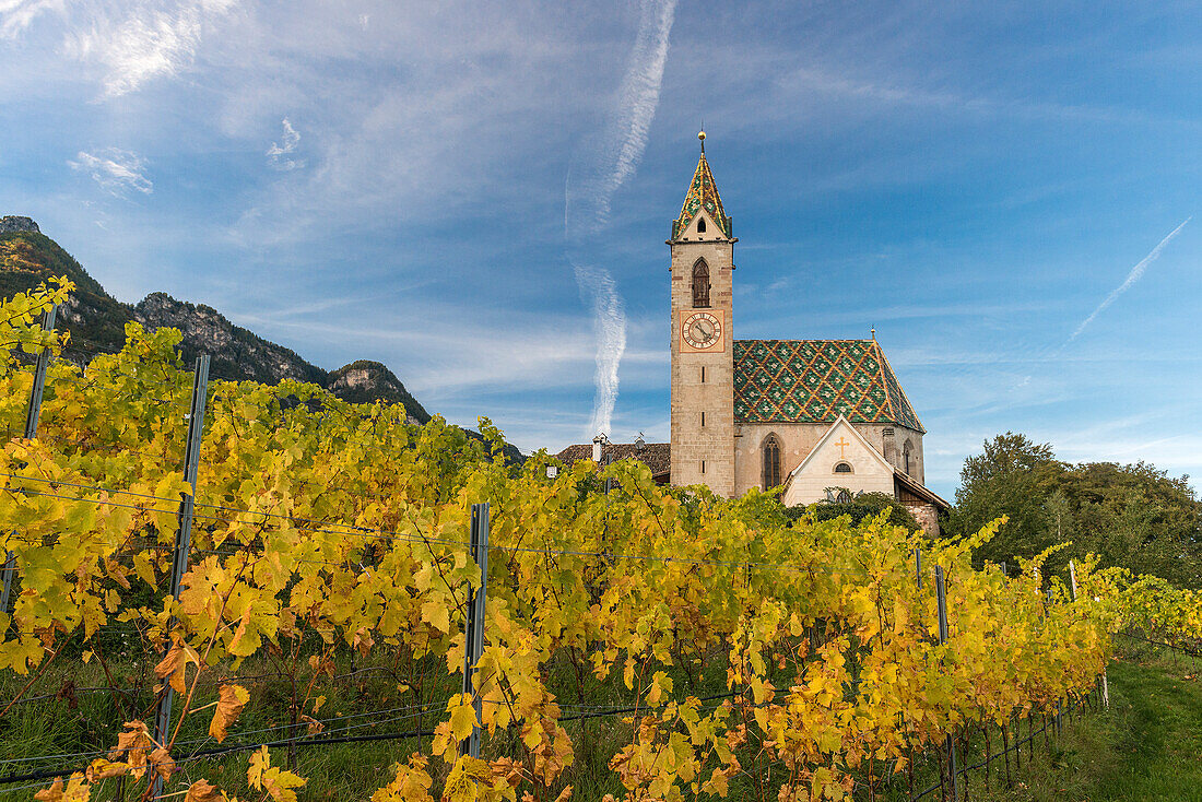 CaldaroKaltern, South Tyrol, Italy. The church San Vigilio in CastelvecchioAltenburg