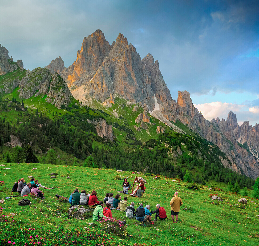 Music concert, Cadini, Auronzo, Cadore, Dolomites, Veneto, Italy