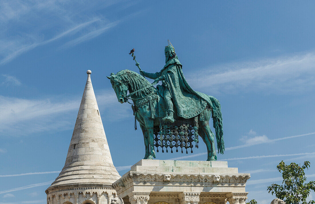 Fishermans Bastion statue in Budapest, Hungary