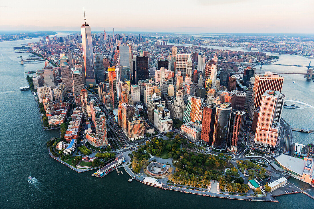 Aerial view of New York cityscape, New York, United States