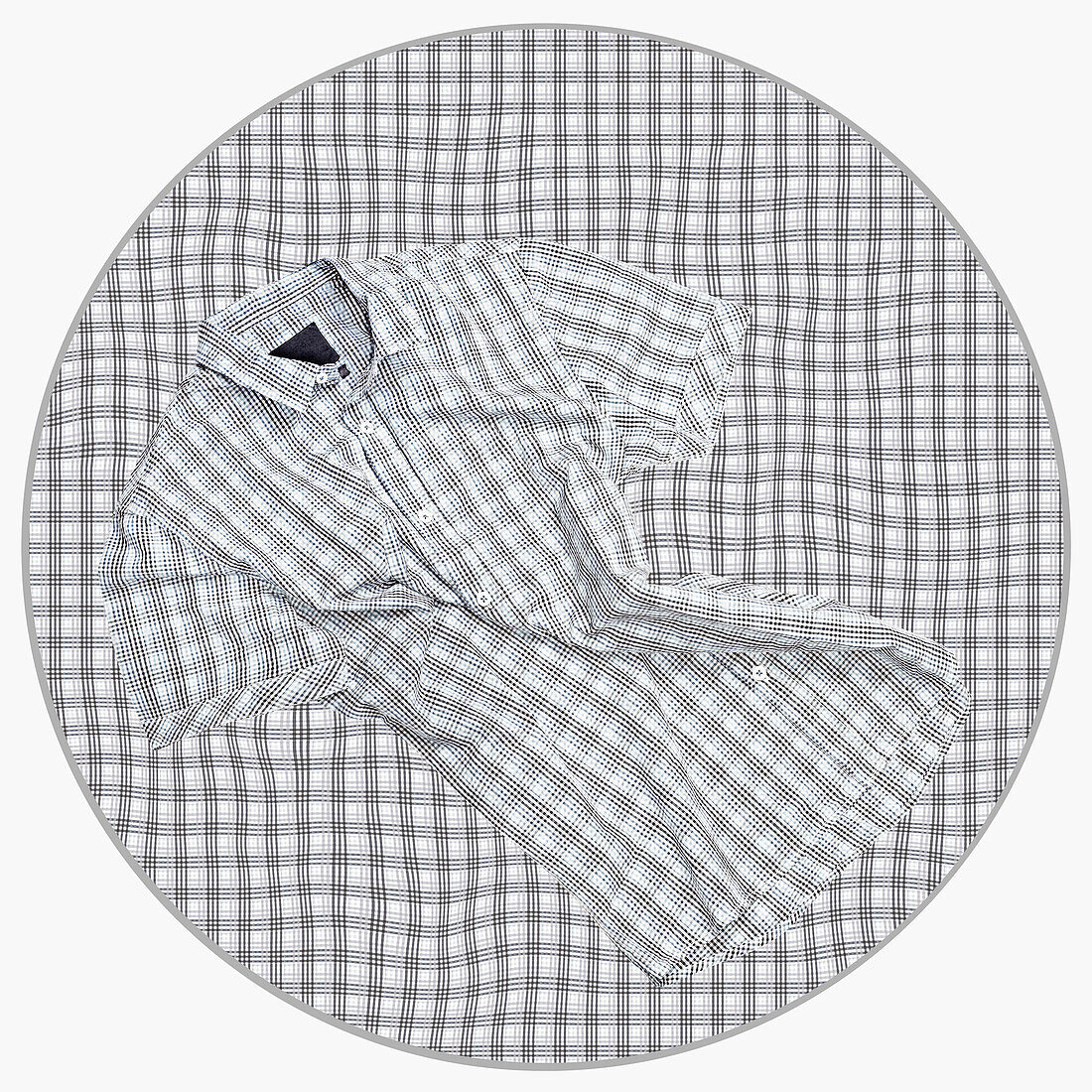 Checkered shirt on matching fabric
