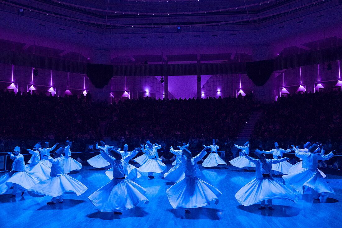 Whirling Dervishes at the Mevlana Culture Centre, Konya, Central Anatolia, Turkey, Asia Minor, Eurasia