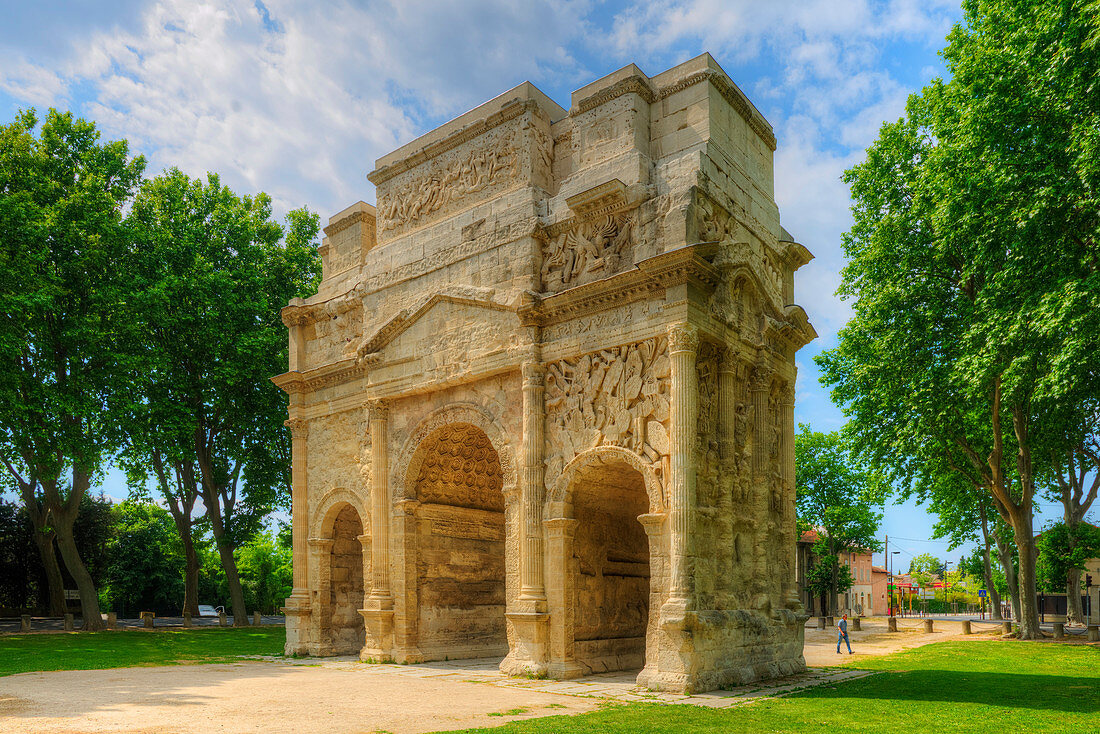 Roman Triumphal Arch, Orange, Vaucluse, Provence-Alpes-Cotes d'Azur, France