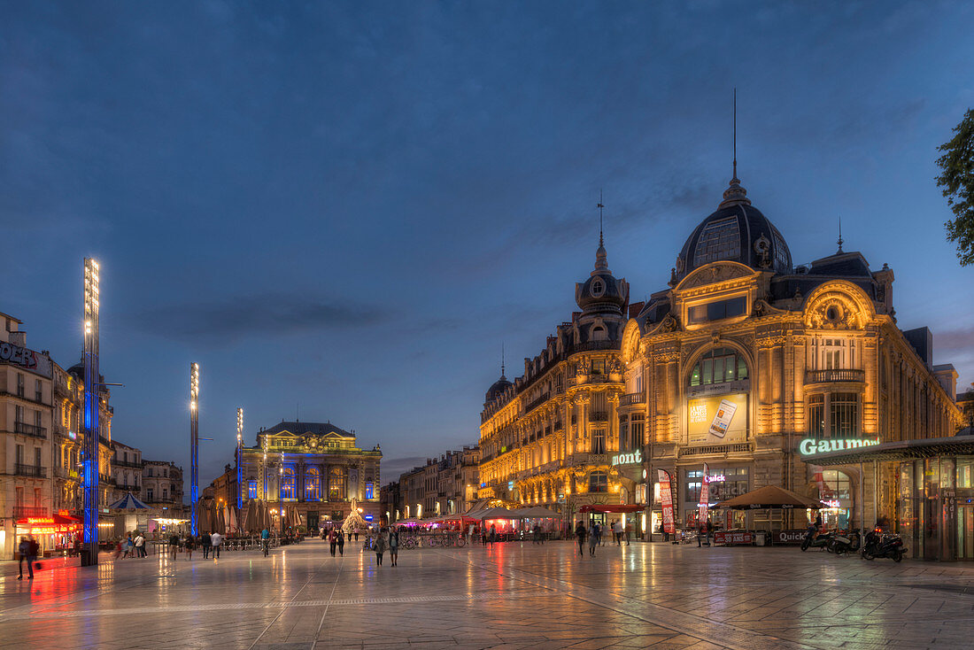 Place de la Comedie, Oper, Montpellier, Herault, Languedoc-Roussillon, Frankreich