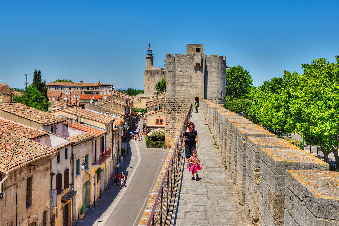 Stadtmauer, Tour de Constance, Aigues-Mortes, Gard, Languedoc-Roussillon, Frankreich